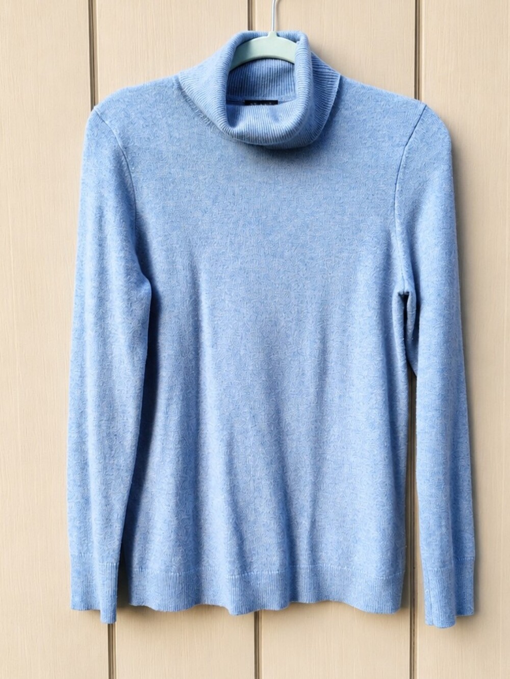 Talbots Pure 100% Cashmere Turtleneck Sweater Blue Long Sleeve Quiet Luxury M